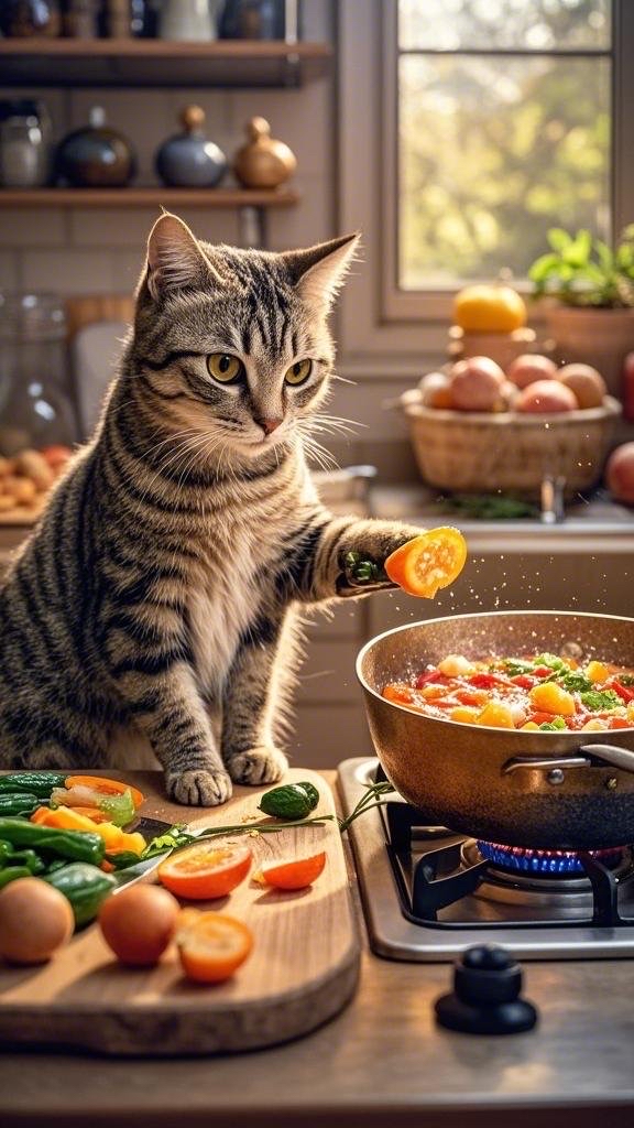 Maribethumrec's tweet photo. Ahora mismo, mientras preparo la cena, mi gato se acurruca sobre la mesa de la cocina. Un momento de pequeas felicidades domésticas. https://t.co/Y94v74ZD93