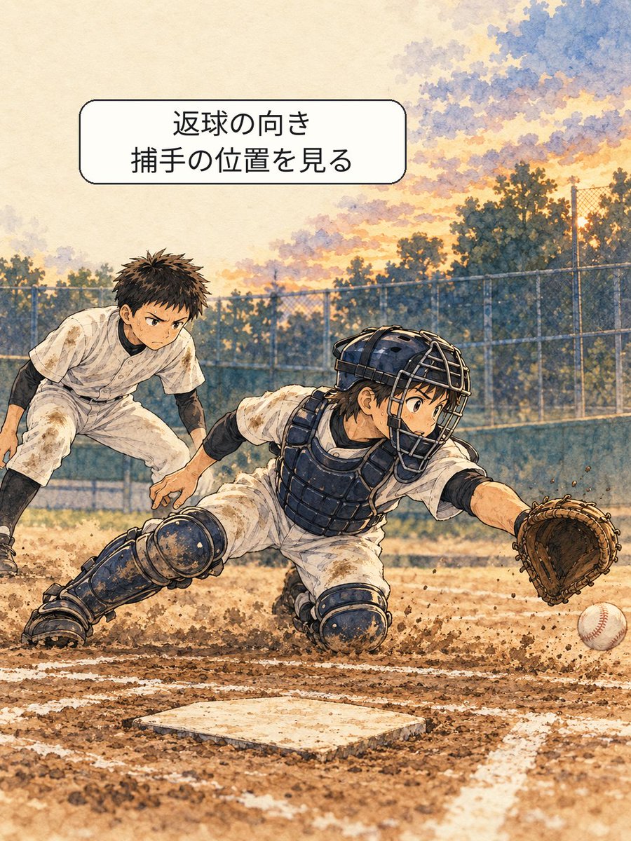 yakyulog_ja's tweet photo. 送球がそれたら、三塁走者は本塁を見る。 試合後に一場面を見返す。App Storeで「野球ログ」を検索。

#少年野球 #草野球 https://t.co/k1jrJ518tB