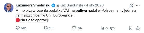 StanislawSabc's tweet photo. @KaziSmolinski Ale o co chodzi HIPOKRYTO Smoliński?
Przecież tak samo jak za rządów #PiS mamy jedne z najniższych cen paliwa w Unii Europejskiej! https://t.co/kJRtumqIJX