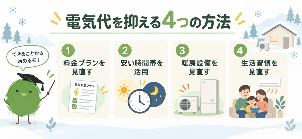priceenergy_com's tweet photo. 【❄️2026年版｜北海道の冬の電気代】

北海道では、冬になると暖房の使用が増え、
オール電化住宅の電気代が高くなりやすい傾向があります。

冬の電気代が高くなる理由や料金の目安、
負担を抑えるために見直したいポイントをまとめました👇 https://t.co/Ci8TYDDqir