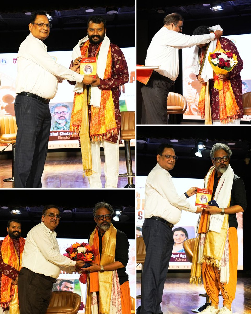 hisholinessmmy's tweet photo. Honoured to welcome the team of Hanuman Ansh at @muitindia 

Presented Director @filmervishal, Shobhinaw Satyaa &amp; @AgniAgyari with Maharishi Ji’s literature to inspire creative vision through pure consciousness. 🙏

#MaharishiWisdom #HanumanAnsh #MUIT #Consciousness https://t.co/ePpHN4SHrM