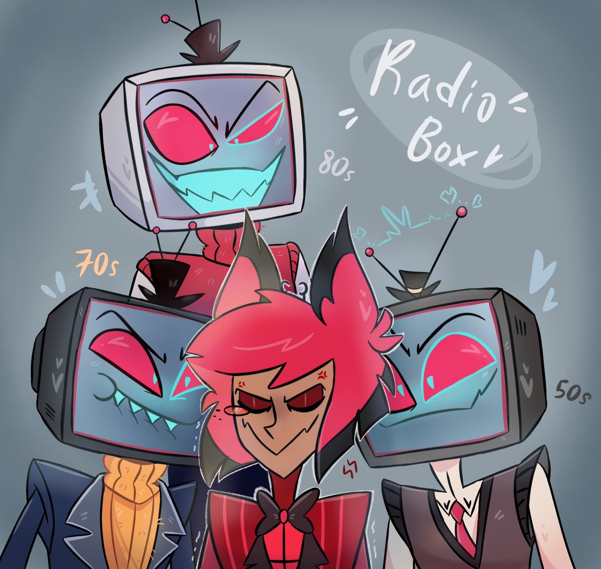 Elin_Lamp's tweet photo. RadioBox📺📺📺×📻

#sparksduo #Alastor #Vox #radiostatic https://t.co/eXP8gOniZZ