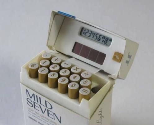 internetpreai's tweet photo. vintage novelty calculator from the 1990s designed to look exactly like a pack of mild seven lights cigarettes https://t.co/1bvlwQtB1c