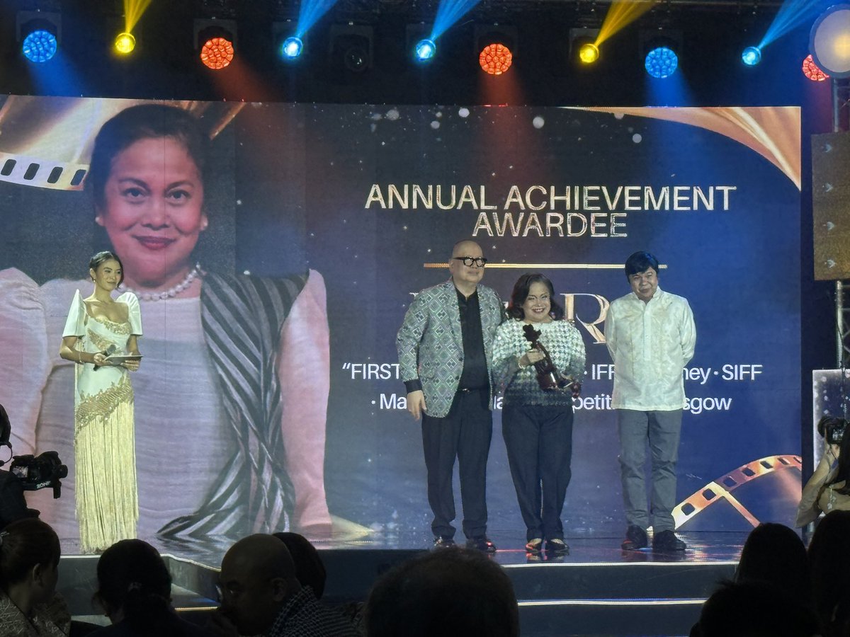 mjfelipe's tweet photo. LOOK: Ruby Ruiz from Filipino-Australian production 'First Light', and the women of 'Enjoy your stay' - Mercedes Cabral, Anna Luna, Irma Adlawan, Donna Cariaga, Madeleine Nicolas and Hasmine Killip - all received Annual Achievement Awards from the FDCP. https://t.co/MZTHsESYd1