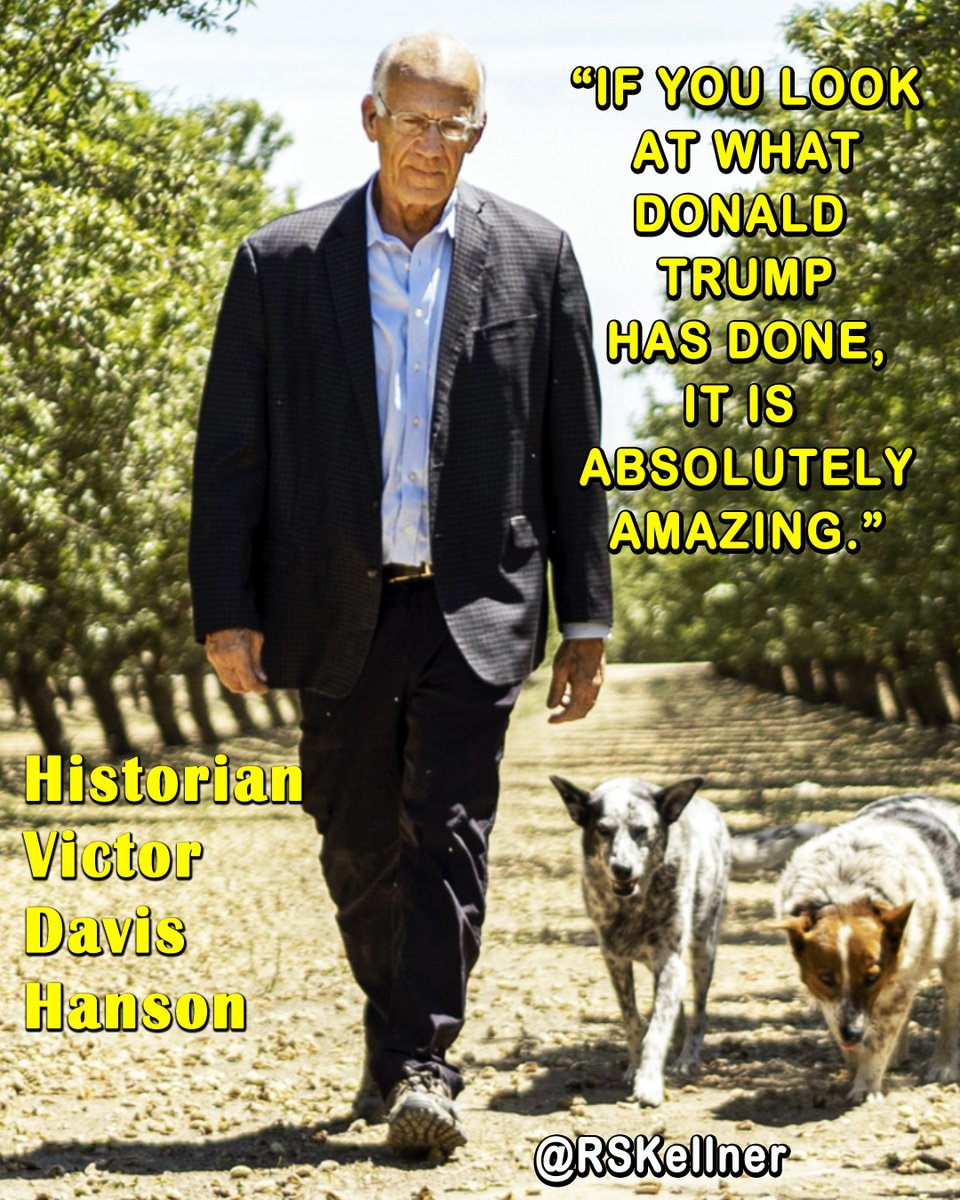 RSKellner's tweet photo. Historian #VictorDavisHanson says #DonaldTrump is like a tragic American western hero, “the lone person who comes out of nowhere” to bring the bad guys to justice. If he loses the midterms, Trump will still have a veto-proof Senate &amp; can still win “with his phone &amp; pen.” #History https://t.co/eaIvpJUENf