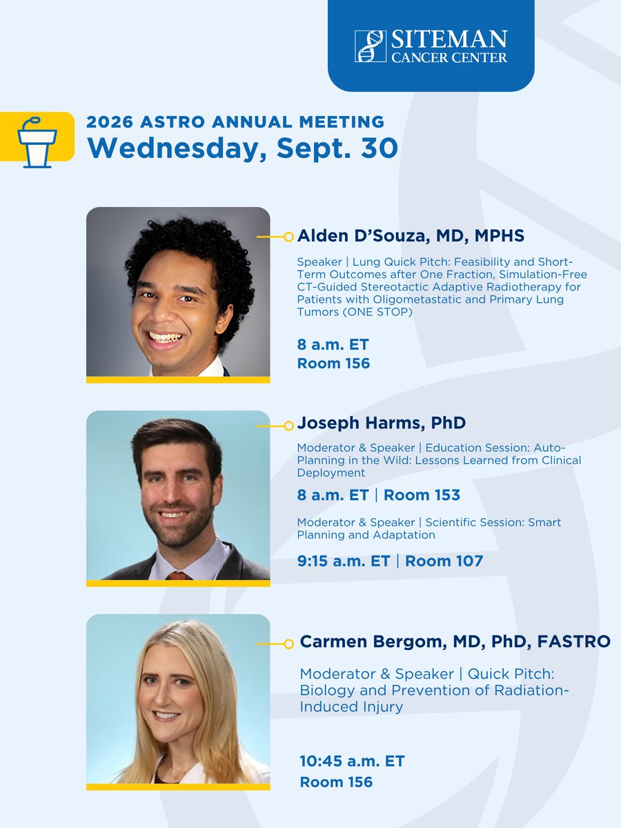 SitemanCenter's tweet photo. Closing out @ASTRO_org 2026 in Boston. Here are our @washumedicine presenters for the day from Siteman Cancer Center. 

#ASTRO26 has been a great conference! See you at #ASTRO27! https://t.co/r2RLylVwzu