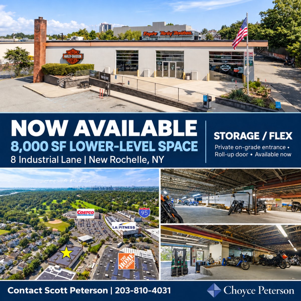 choycepeterson's tweet photo. Now available: 8,000 SF of lower-level storage/flex space at 8 Industrial Lane in New Rochelle, NY. Features include a private on-grade entrance, roll-up door and immediate availability. Learn more 👉 https://t.co/JCdnaptat4 . 

#ForLease #NewRochelleNY #CRE https://t.co/PUXF3d7bCb
