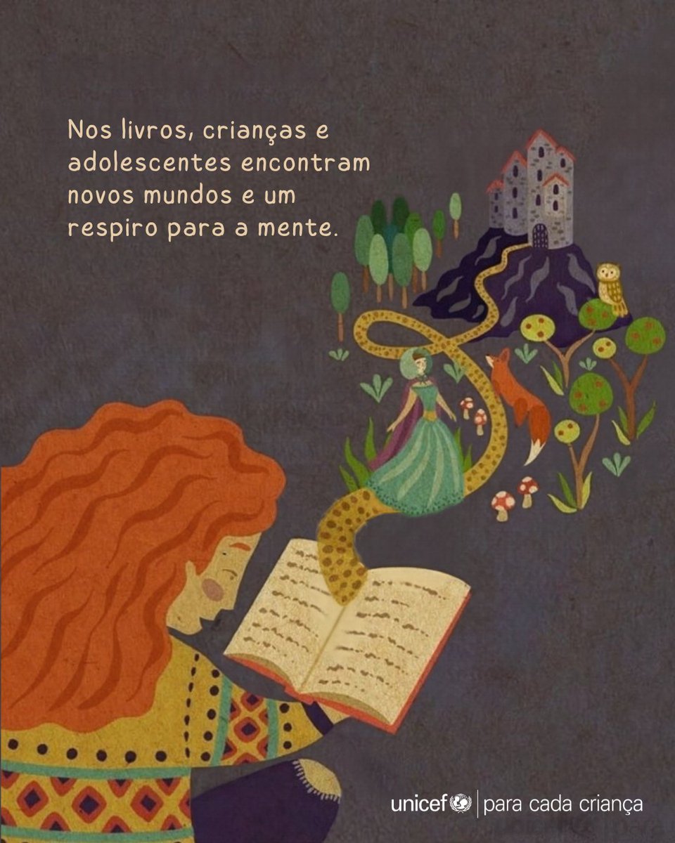 unicefbrasil's tweet photo. Uma história pode ser uma pausa no dia, uma companhia ou uma porta para descobrir o mundo. 📚💙

Ao ler, crianças e adolescentes encontram espaço para imaginar, reconhecer sentimentos e conversar sobre o que vivem. Que tal escolher um livro e compartilhar esse momento com eles? https://t.co/RyER5zRRen