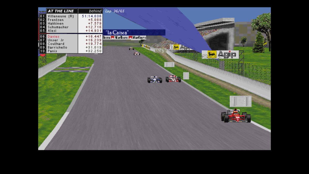 Gp2Joey's tweet photo. 2/6/1996
#F1 Rd7/16 #SpanishGP
Lap 37/65
🏎️DAVIES ON THE MOVE...

With fresher #Goodyear tyres #GP2Joey passes the #Andretti of #UnserJr and moves into 6th place...
#RetroF1 #Retrogaming #Formula1 #GrandPrix https://t.co/9aySdRiEFT