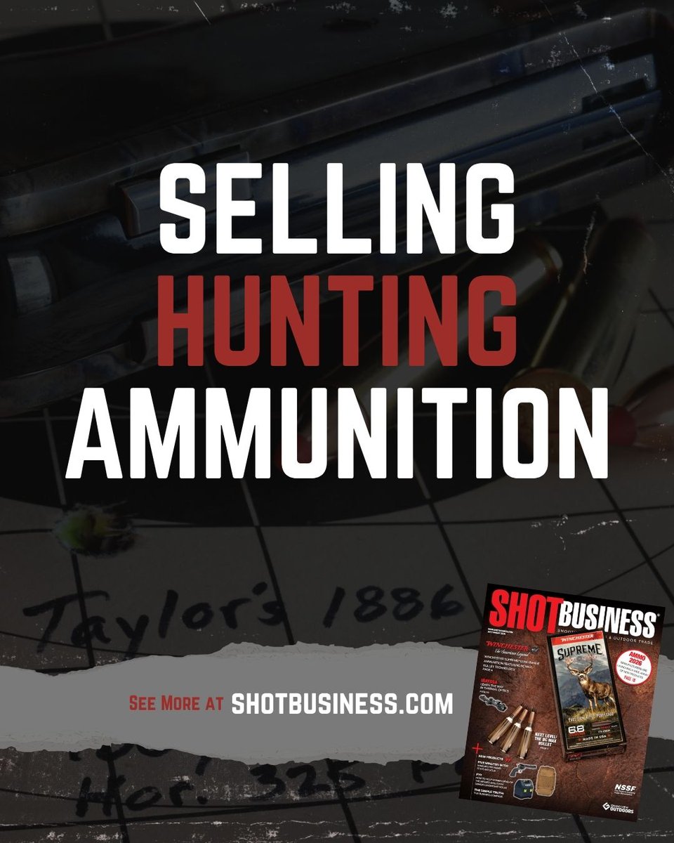 nssfshotshow's tweet photo. Hundreds of hunting loads are competing for shelf space, but not every cartridge deserves the same inventory investment. For retailers, success comes down to knowing which loads move, which trends have staying power and how to help customers find the right ammunition for their needs.

Read more at SHOT Business.

https://t.co/V74IaSnaKH

#SHOTBusiness #NSSF