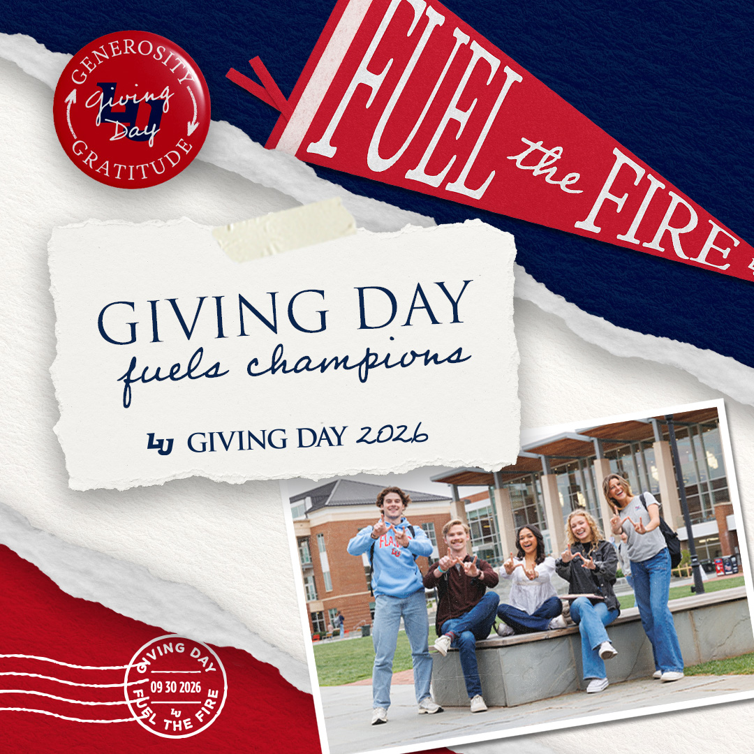 LibertyU's tweet photo. Liberty family: Giving Day is here! Today, let’s come together and support future 𝘊𝘩𝘢𝘮𝘱𝘪𝘰𝘯𝘴 𝘧𝘰𝘳 𝘊𝘩𝘳𝘪𝘴𝘵. Your gift, big or small, has eternal impact. Give today at https://t.co/tD9jkCqR6H. https://t.co/xkd1yv4WM5
