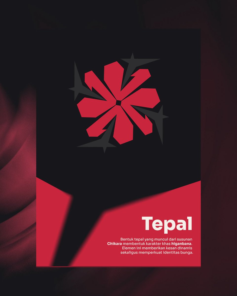 FreyanationID's tweet photo. Chikara
Hadir sebagai identitas utama Kami, melambangkan kekuatan, kesatuan, dan pertumbuhan tanpa batas.

Circular
Susunan melingkar melambangkan kesatuan dan keterhubungan. Menggabungkan setiap elemen dan menyatukannya menjadi satu identitas yang utuh.

Tepal
Muncul dari susunan Chikara yang membentuk karakter khas Higanbana. Melambangkan kesan dinamis dan adaptif dalam menghadapi perubahan.

Flower
Keseluruhan elemen tadi, membentuk bunga Spider Lily, yang menjadi representasi visual Kami.

#StrengthinBloom