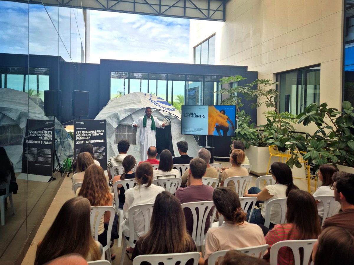 Sandships's tweet photo. Ayer compartí una charla en TEMPE Inditex sobre innovación en los campamentos de población refugiada saharaui, educación y el papel fundamental de la mujer saharaui.
Gracias a EACNUR y TEMPE por la invitación y por su compromiso social, humanitario y con la sostenibilidad. https://t.co/Ckd7Dzeqyz