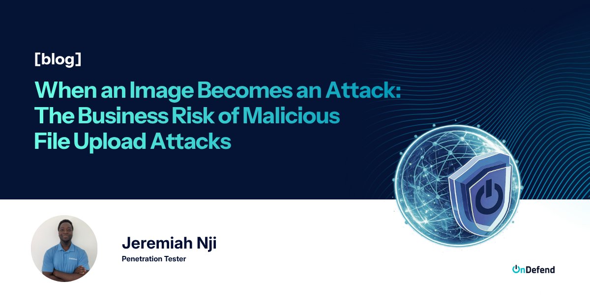 OnDefend's tweet photo. File extensions lie. An SVG can be executable code. A PDF can run JavaScript. And most upload validation still isn't checking for either. OnDefender Jeremiah Nji breaks down 3 real attack scenarios hiding behind file uploads. Read it here: https://t.co/b9iZV6fBtZ https://t.co/ojeGPfTJxS