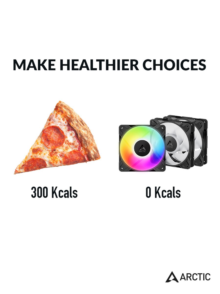 ARCTIChannel's tweet photo. 2026 is 3/4 over. Still time to hit that diet goal 💪🏻
Just swap the snacks for something with 0 Kcals 🧊💯
-
#CooledByARCTIC #ARCTICCooling #PCmemes #memes https://t.co/S8hcw4pjjJ