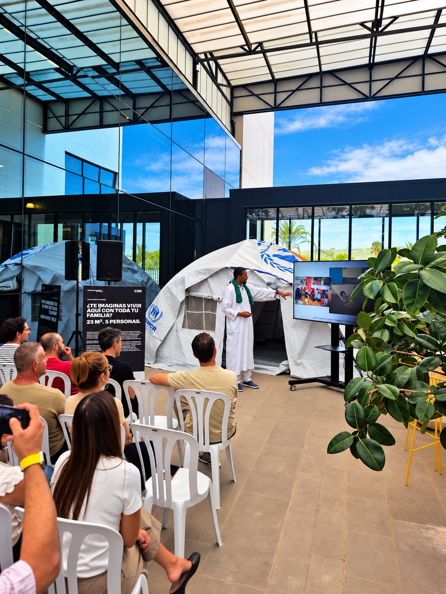 Sandships's tweet photo. Ayer compartí una charla en TEMPE Inditex sobre innovación en los campamentos de población refugiada saharaui, educación y el papel fundamental de la mujer saharaui.
Gracias a EACNUR y TEMPE por la invitación y por su compromiso social, humanitario y con la sostenibilidad. https://t.co/Ckd7Dzeqyz