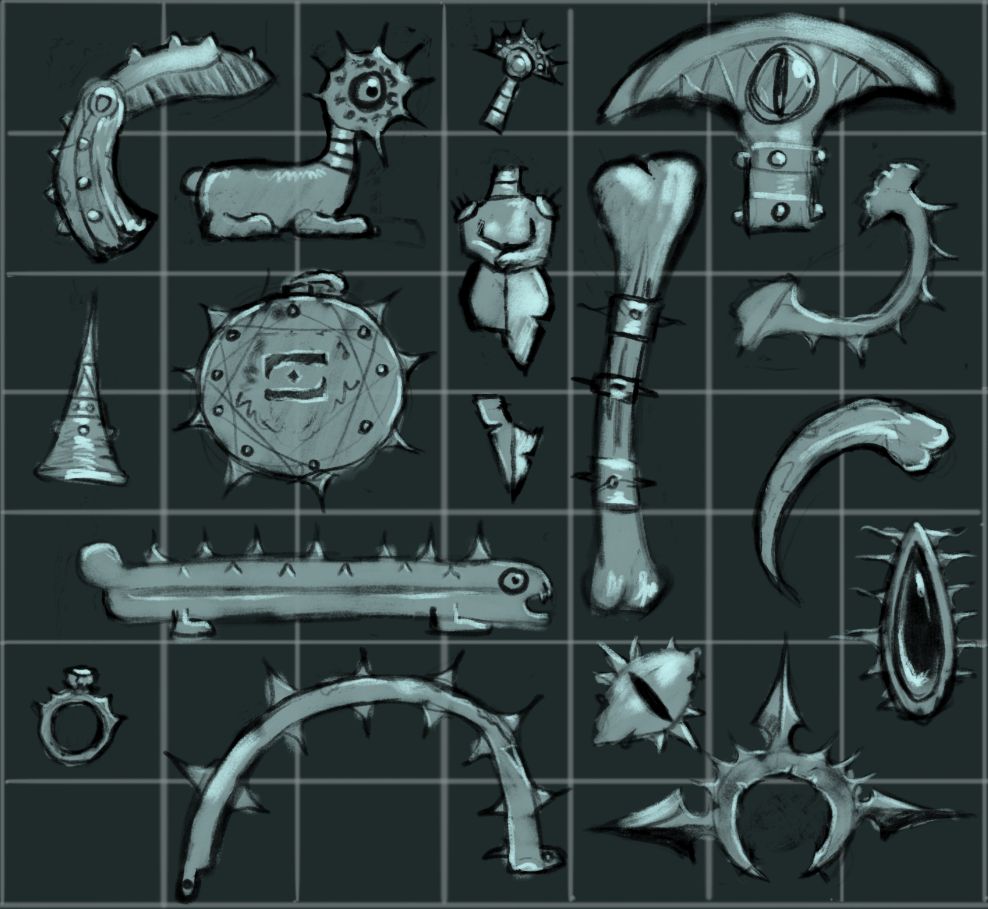 RogueFortuneGM's tweet photo. Enjoy this handful of relic concepts from our amazing VFX lead John. Not all were chosen, but all are much loved 🔮💎✨

Can you guess what special abilities these might imbue players with? And can you guess my favourite...? https://t.co/bkzO9LlbPX