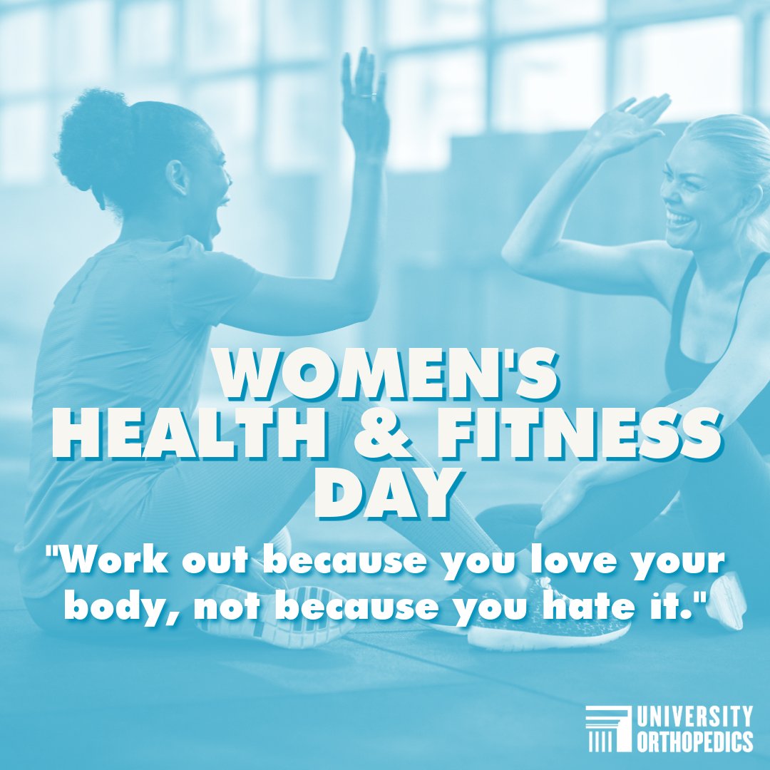 UnivOrtho's tweet photo. Happy Women’s Health &amp; Fitness Day! 💜 Stay active, build strength and support healthy bones, joints and muscles at every stage of life. #WomensHealth #UniversityOrthopedics #MoveMore https://t.co/R7TTN9XjLe