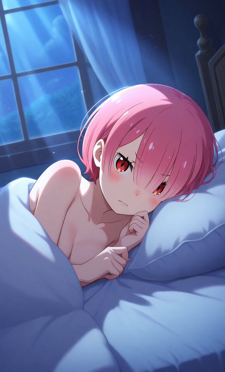 kanadedayoo_'s tweet photo. ラムと同じベッドで寝れることを光栄に思いなさい。ただしそれ以上近づいたらどうなるかわかってるわね？

#ラム　#AIイラスト #AIart https://t.co/i20ZaIJqmL