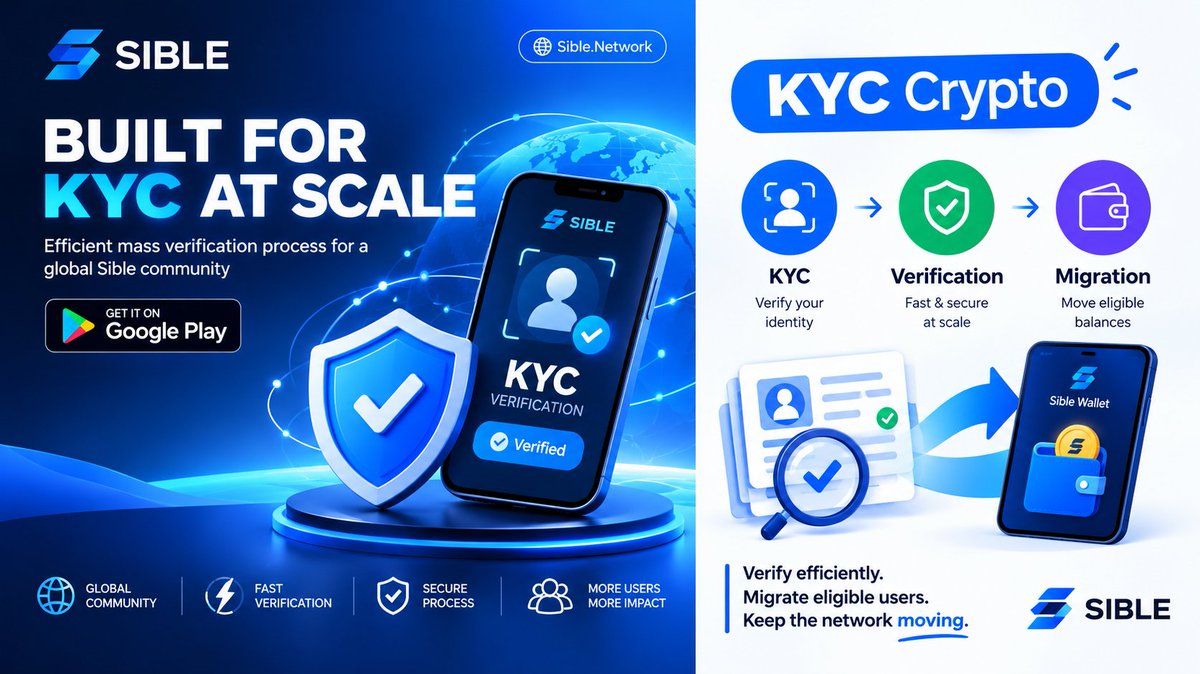 crypto_nftrw's tweet photo. 🚨 SIBLE KYC IS COMING — AND MIGRATION IS THE GOAL.

@SibleNetworkAI is preparing to launch the global KYC as part of the on-chain migration process.

The aim is not to form yet another endless queue of verification.

Rather, we want to design an efficient system that can verify a great number of global users, whose balances will then be migrated to Sible wallets without any unnecessary delays.

🔐 KYC → Verification

⛓️ Verification → Migration

💰 Migration → Sible Wallet

The goal is simple — to facilitate efficient verification, migrate eligible users and keep the network operating smoothly. 🚀

The next step in the Sible evolution is approaching. 🌐🤖

Start mining 👇 

https://t.co/S8O8vFAagk

Referral code 👉 fabricerw 

💬 Join our telegram community

 https://t.co/6w8ivK2M5i

#sible #siblenetwork #crypto