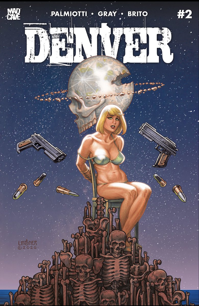 jpalmiotti's tweet photo. I am so excited for the next chapter in the story- out TODAY at comic shops near you- DENVER #2 From @MadCaveStudios &amp; @paperfilms1 

Which cover will you get? 
JOE LINSNER? 
BEN CALDWELL?
AMANDA CONNER? 
Or series artist PIER BRITO? https://t.co/kZ5iQNlQEY
