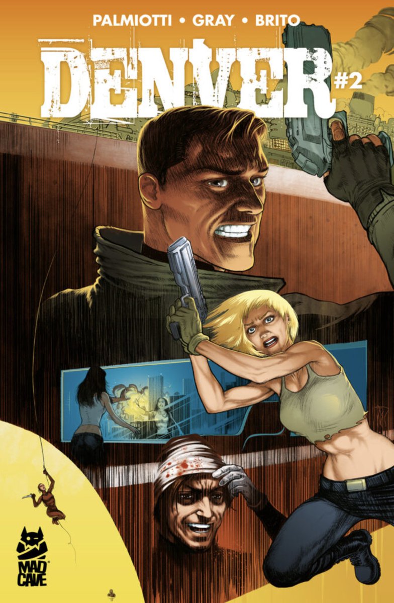 jpalmiotti's tweet photo. I am so excited for the next chapter in the story- out TODAY at comic shops near you- DENVER #2 From @MadCaveStudios &amp; @paperfilms1 

Which cover will you get? 
JOE LINSNER? 
BEN CALDWELL?
AMANDA CONNER? 
Or series artist PIER BRITO? https://t.co/kZ5iQNlQEY