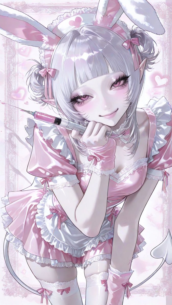 enqz3e's tweet photo. ひちゃちの素敵なプロンプトお借りしたよ♩⟡
ナース×うさぎちょ〜ぜつ可愛い⸝⸝> <⸝⸝ ❤︎ https://t.co/w6MK077BYo