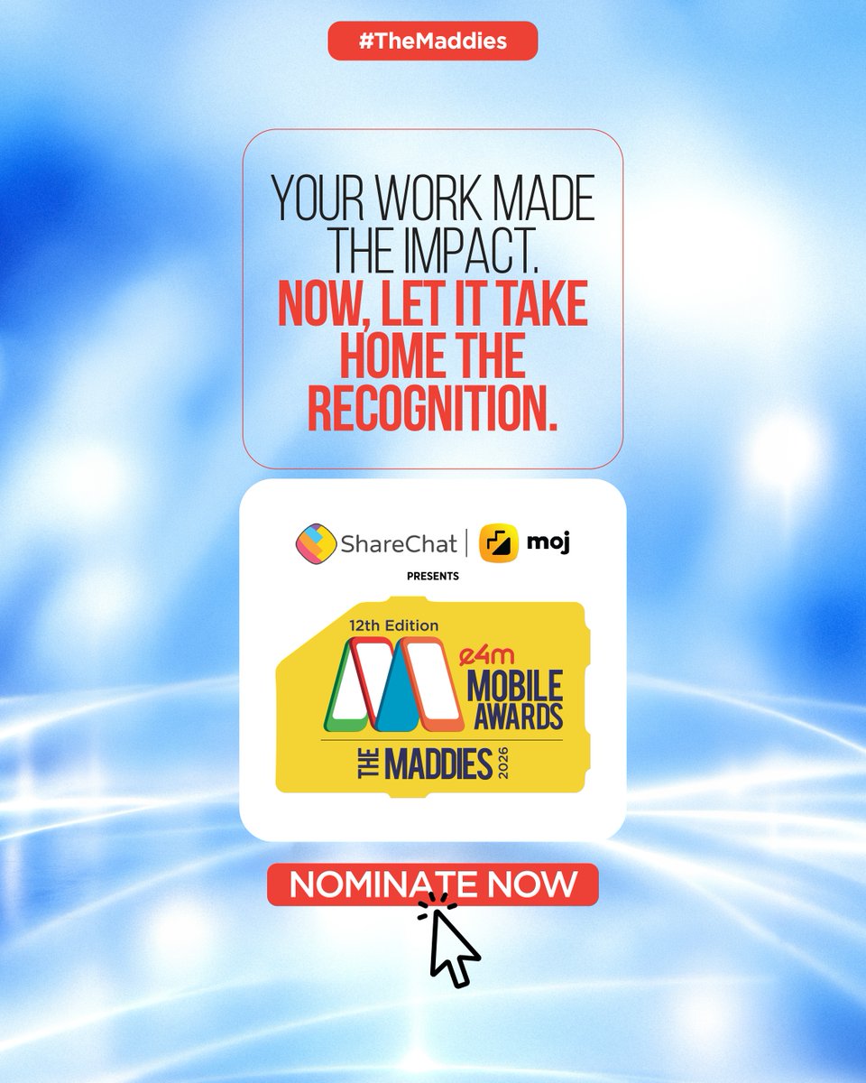 e4mtweets's tweet photo. Great work deserves to go beyond the campaign. It deserves recognition. 🏆
At the #TheMaddies, the industry’s leading minds come together to recognise ideas that create impact, spark change and move marketing forward.
Nominate Now : https://t.co/gMVu091Ee4
#Maddies2026 #MarketingAwards #AdvertisingAwards #MarketingExcellence #CreativeExcellence