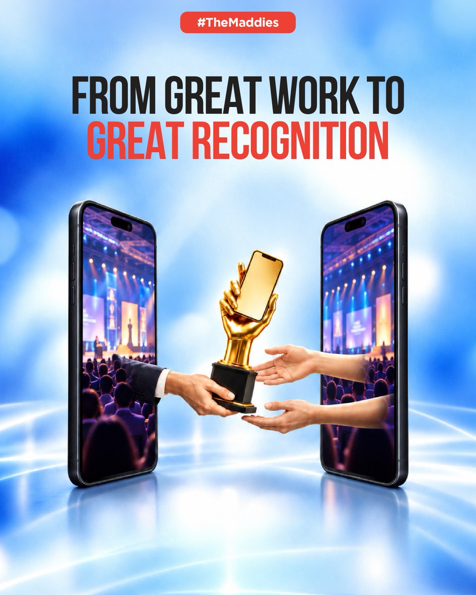 e4mtweets's tweet photo. Great work deserves to go beyond the campaign. It deserves recognition. 🏆
At the #TheMaddies, the industry’s leading minds come together to recognise ideas that create impact, spark change and move marketing forward.
Nominate Now : https://t.co/gMVu091Ee4
#Maddies2026 #MarketingAwards #AdvertisingAwards #MarketingExcellence #CreativeExcellence
