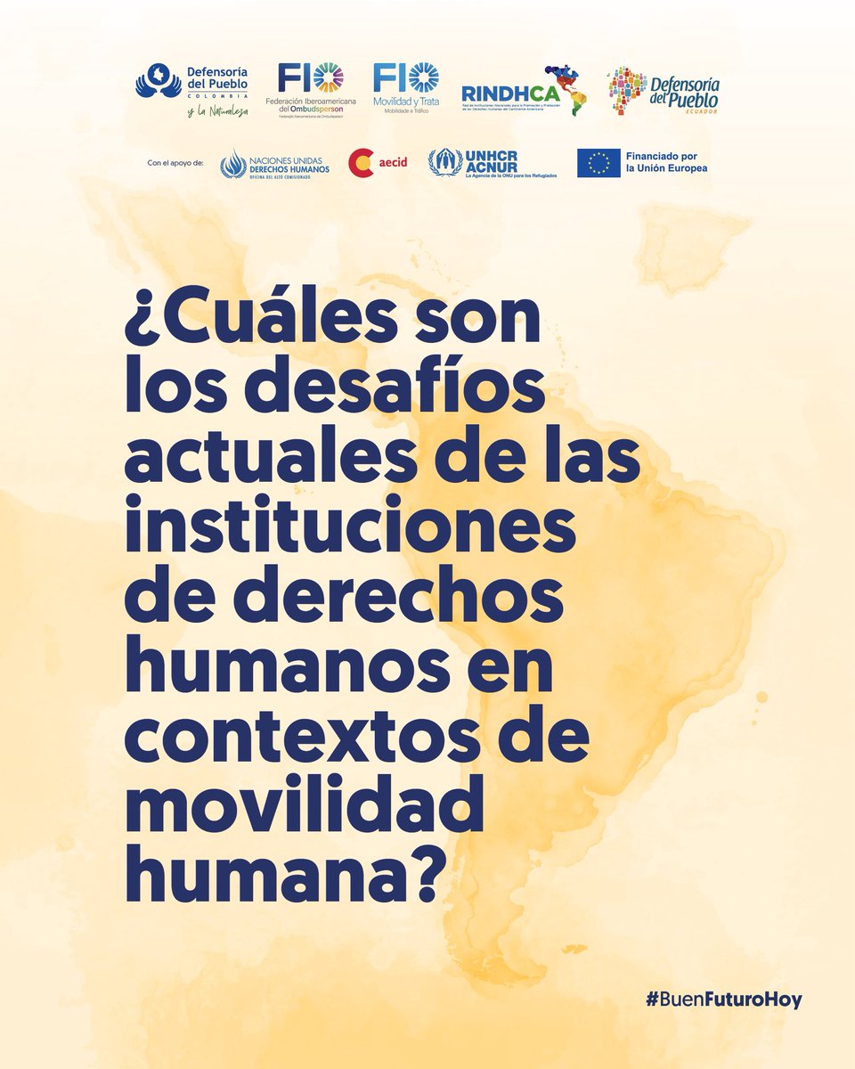 DefensoriaCol's tweet photo. La Defensoría del Pueblo lidera durante tres días la VIII Cumbre Iberoamericana FIO (@OmbudspersonFi) – @RINDHCA, con el propósito de fortalecer la capacidad de articulación, incidencia y respuesta institucional de las instituciones nacionales y subnacionales de derechos humanos de la región frente a los desafíos más urgentes de la movilidad humana.

¿Cuáles son esos grandes retos?

1️⃣ Nuevas dinámicas de movilidad: migración, desplazamiento forzado y trata de personas.
2️⃣ Externalización del asilo: ¿quién garantiza los derechos cuando la protección y el control migratorio se trasladan a terceros países?

🧵👇🏽