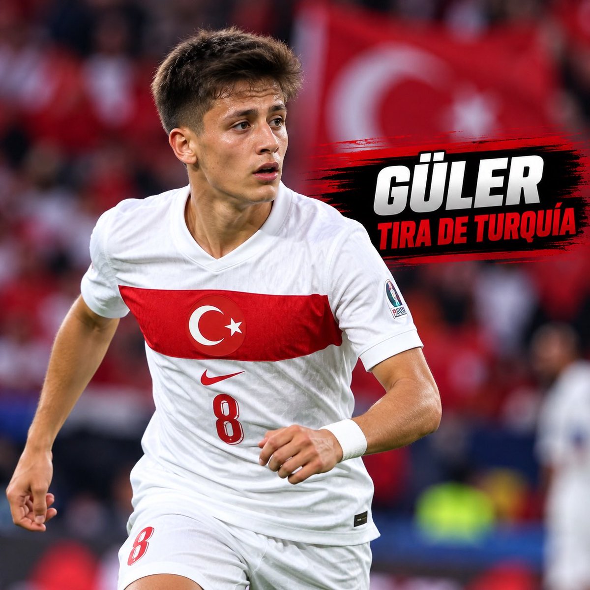 GOALSTATSLAB's tweet photo. 🇹🇷 Arda Güler volvió a asumir el peso de Turquía ante Italia. El madridista firmó una gran actuación y terminó exhausto después de dejarse todo sobre el campo, aunque esta vez su rendimiento no tuvo premio para la selección turca. ⚪️ https://t.co/XZ4ZEq2HIk