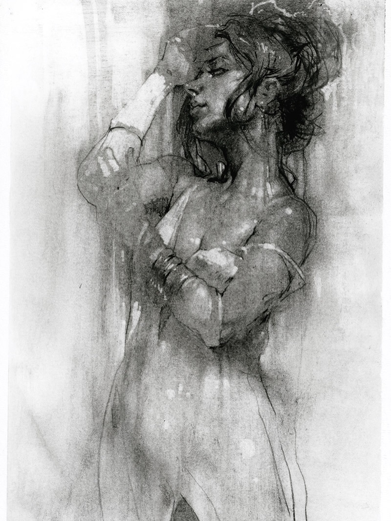 mrsedithkub4ss's tweet photo. Bella 02: 6 x 8 inches, charcoal on paper, dated December 2025. https://t.co/TE1etd2qYI
