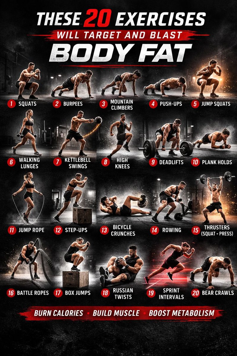 LAMuscle's tweet photo. These 20 Exercises Will Target and Blast Body Fat
https://t.co/5vE9b77ALs
#exercises #fitness #back #bodyfat #health #training #workout #gym #fullbody #survive #longlife https://t.co/QK84NurZgl