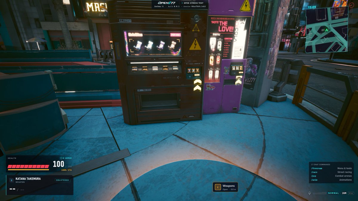 CCCyberpunk2077's tweet photo. 【開発状況共有】
・「武器屋」ショップ機能を追加。
操作は消耗品ショップと同様です!
テスト期間はたくさんの武器を試していただけるように「全て購入」できるようにする予定です!
#cyberpunk2077 #open77 https://t.co/oJDzqJFeTr