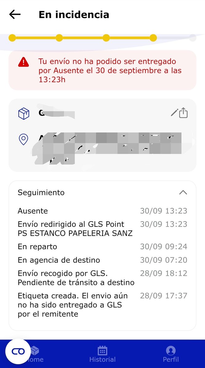 JorgeDavidAV's tweet photo. @GLS_clientes miente! Podréis decir que el repartidor no ha podido, que iba a tope de envíos... pero que no estaba en mi domicilio no. MENTIROSOS! https://t.co/MsvkCD0CPX