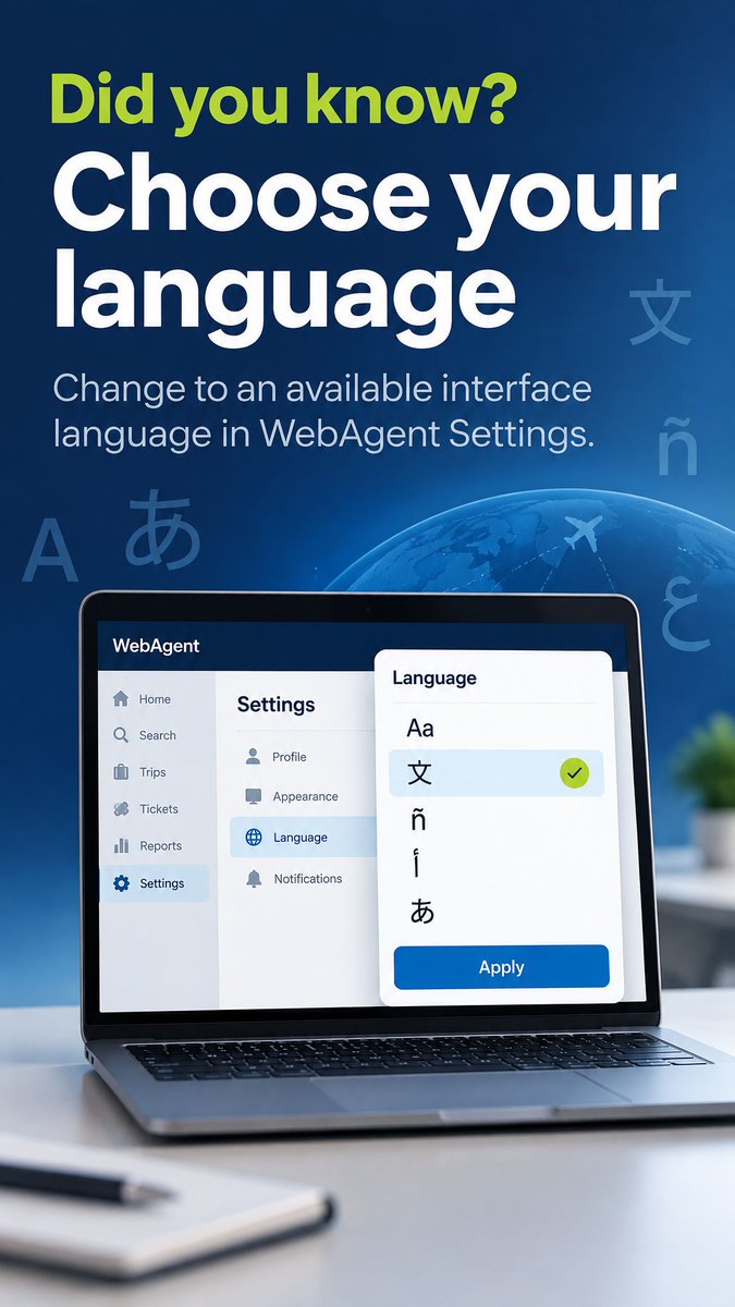 tts_travel's tweet photo. 💡 Did you know? You can change the TTS WebAgent interface to an available language in Settings! 🌍🗣️

Work in the language that suits you best for a more comfortable experience.

Learn more at https://t.co/xt4CUjuo5j!

#TTSWebAgent #TravelTechnology #TravelAgents https://t.co/vkCSmv89u5