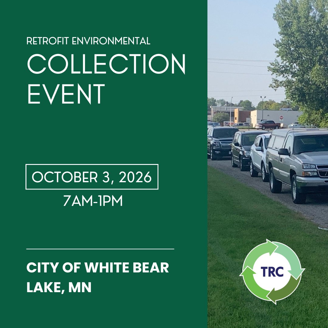 TheRetrofitCo's tweet photo. 🚨♻️Reminder: THIS Saturday is the appliance & electronics recycling collection event in White Bear Lake, MN. Find Details: https://t.co/HTcwgdqK37 #ApplianceRecycling #RetrofitEnvironmental #CollectionEvent #Electronics #EWaste https://t.co/QbufcIiPNr