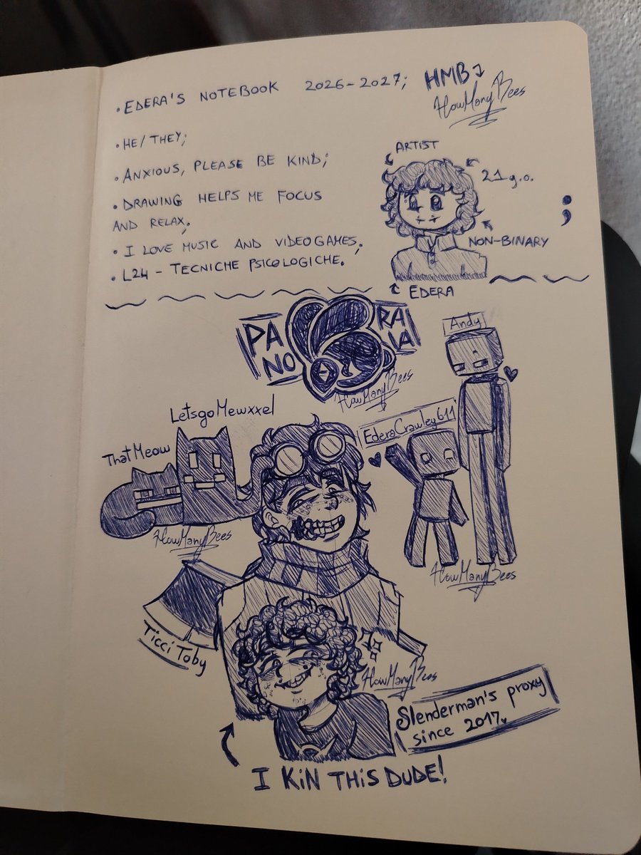 EderaCrawley's tweet photo. Doodled this on the first day, 3 hours remaining before i can go home❤️‍🩹
I'm feeling socially awkward around all these people🥀

#uni #doodle #twixxel #thatmob #ticcitoby #enderman #minecraft #creepypasta #random https://t.co/vSmqRvQ0b2