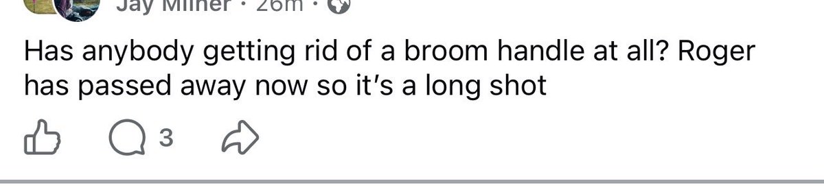 Simon_F_'s tweet photo. Naming broom handles is a thing. Apparently. https://t.co/8ckOHlYvBl