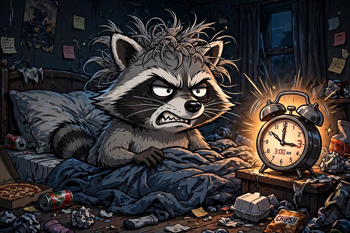 Angryracoooon's tweet photo. 🦝 $GRRR

The raccoon that woke up angry.

3AM. Trash everywhere. Got rugged again.
Now he's pissed.

This is his story 🧵 https://t.co/iYohgIibRs