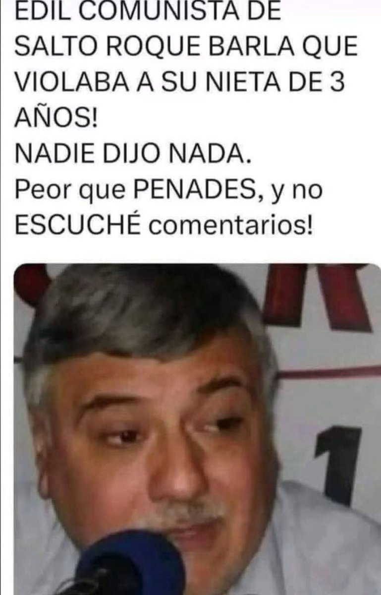 ANTIBOLCHE1's tweet photo. Fue liberado el EDIL FRAUDEAMPLISTA que cumplía prisión por abuso sexual a su nieta de 3 años: En la jornada de ayer, tras dos años y ocho meses de prisión, le fue otorgada la libertad a Roque Barla Muniz, había abusado sexualmente de su propia nieta, una niña de apenas 3 años https://t.co/fV36ycZUFp