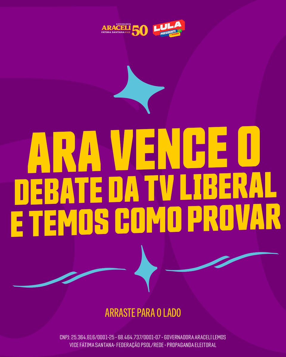 AraceliLemos's tweet photo. O POVO FICOU IMPACTADO! 💜
Depois do debate, as redes se encheram de mensagens de quem acompanhou cada fala da Ara.
A gente reuniu alguns desses comentários! Vem ver vê o que o povo disse! 🥹💜
#aradopara #araceli50 #IMPACTADAESTOU #debatetvliberal https://t.co/46EL2Pnimw
