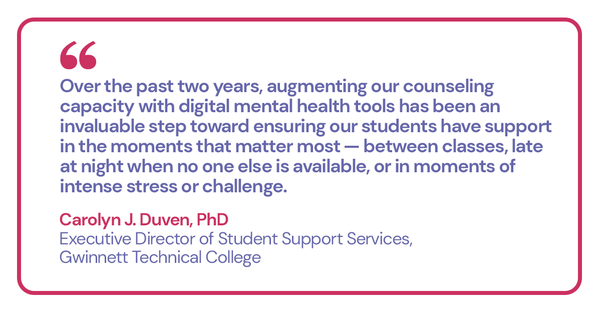 uwilltech's tweet photo. 45% of college students surveyed experienced depression or anxiety. 24% said they didn't have enough time for mental healthcare. The Technical College System of Georgia (@TCSG) is addressing both with a new statewide Uwill partnership. https://t.co/vtVOkyScaq https://t.co/rzwvZrvwlV