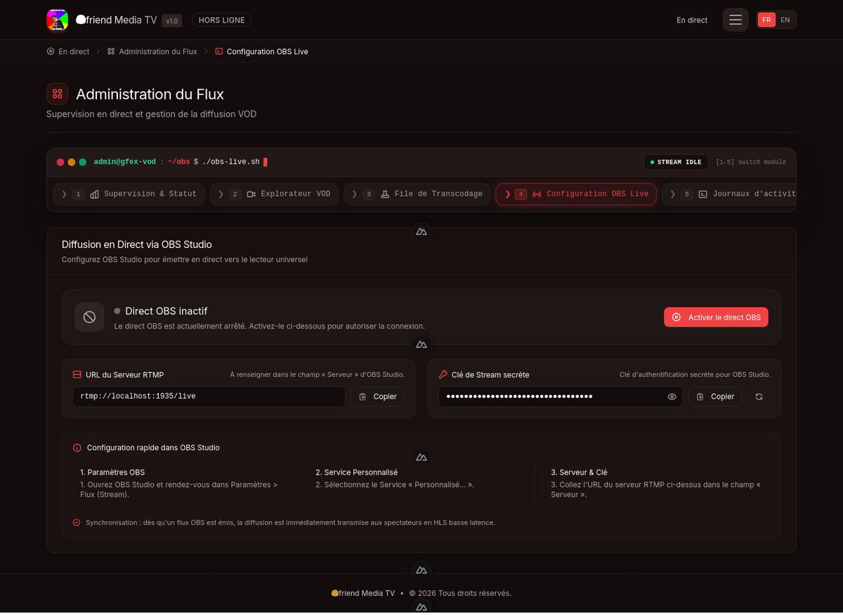 jordy_fatigba's tweet photo. C'est 1e app de diffusion de vidéos, soit en live ou à la demande.

Features:
- 📡 avec OBS ou ffmpeg
- transcodage (CPU et VAAPI) des 📹 en différentes qualités
- visionnage des 📹 avec ABR (1080p, 720p ou 480p)
- stockage des 📹 en local, S3 ou R2
- personnalisation de l'UI

⬇️ https://t.co/TQ0bajd103