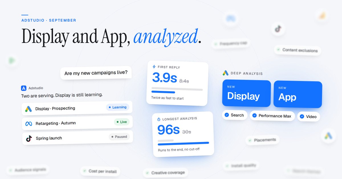 useadstudio's tweet photo. Our AI now starts answering in 3.9 seconds. It used to take 8.4.

And that's not even the biggest thing we shipped this month 👀 https://t.co/5KlyltfcbC