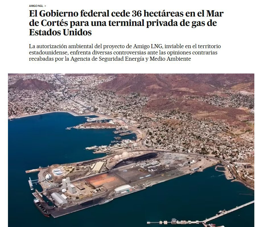 WritDenied's tweet photo. ¿En dónde quedó la soberanía?

El Gobierno de Claudia Sheinbaum cedió 36 hectáreas del Mar de Cortés -Patrimonio de la UNESCO- a una empresa texana para una planta de gas que Estados Unidos no permite en su propia costa. Sin licitación. A 10 pesos por tonelada.

Mientras tanto, se invoca la soberanía para no entregar a Rocha Moya y para cubrir a los hijos de AMLO.

Qué caro le sale a México ese discurso.