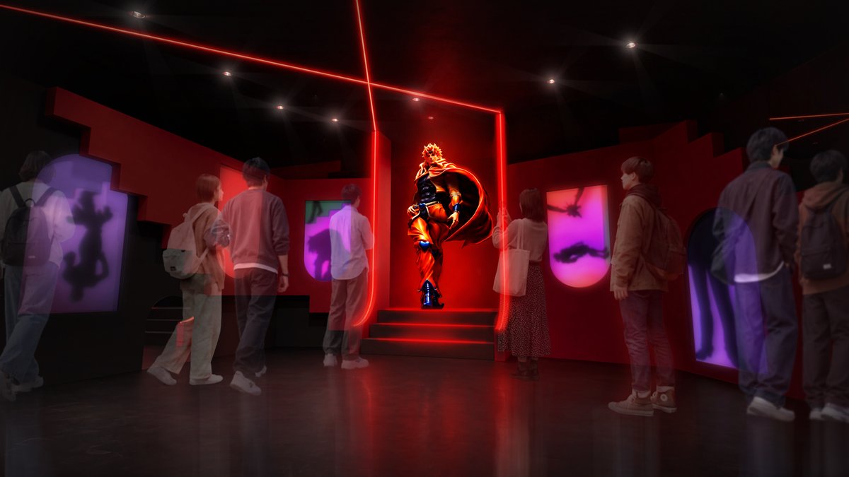 THE_JOJO_WORLD's tweet photo. ━━━━━━━━━━━━━━━━
  　THE★JOJO WORLD OSAKA 
               2026/12/4 OPEN 
━━━━━━━━━━━━━━━━

エントランス中央にはDIOのスタチューが登場。
周囲のモニターでは、
悪役たちによる迫力のある演出が繰り広げられます。

#THEJOJOWORLD #ザジョジョワールド大阪  #jojo_anime
