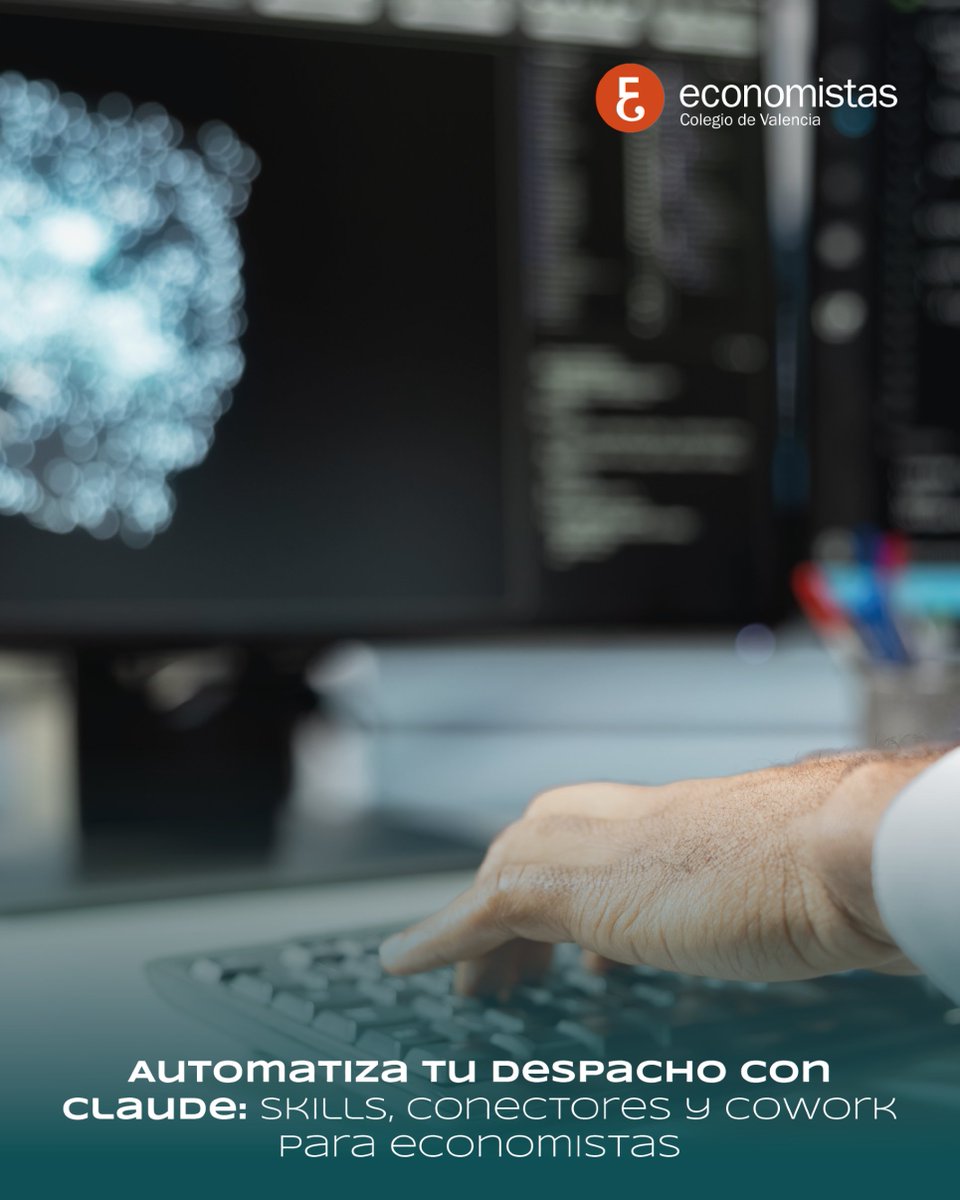 COEV_COM's tweet photo. 🤖 Lleva Claude a las tareas reales de tu despacho.
Aprende a utilizar Skills, conectores y Cowork en fiscalidad, contabilidad y gestión documental.
📅 13, 20 y 27/10 | 9:30-12:30 h
👨🏫 Gerardo Jara Leal
#COEV #Claude #IA #Automatización #Economistas https://t.co/ju5qkZp5RS
