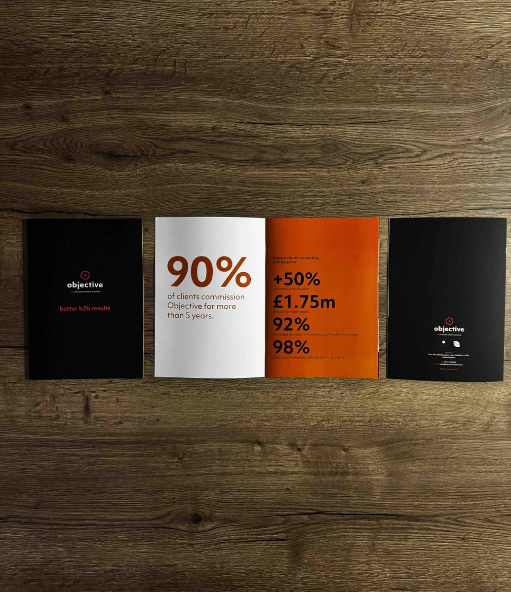 ObjectiveB2B's tweet photo. Fresh off the press 🖨️

The brand new Objective B2B Portfolios have arrived.

Showcasing some of the outstanding work we've delivered for our clients across strategy, creative, digital, search and content, these are the perfect ways to see the Objective difference up close. https://t.co/NavmHByeED