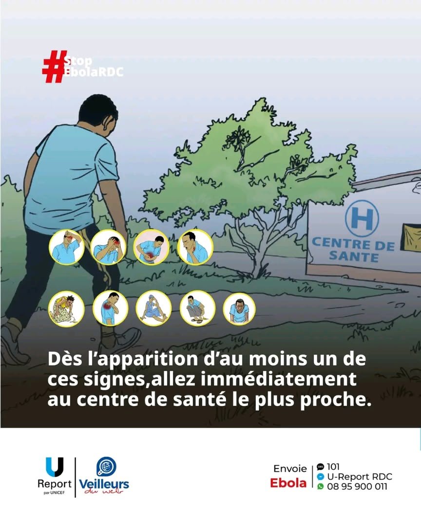 JRMIEMUKAMBA's tweet photo. Pour en savoir plus sur la maladie, envoie « EBOLA » par SMS au 101. (C’est gratuit !)

#StopEbolaRDC
#veilleursduwebRDC5
@UNICEF
@U-report
@veilleursduweb
@MinSanteRDC
@kabungulu19633 https://t.co/nCNL7XlR44